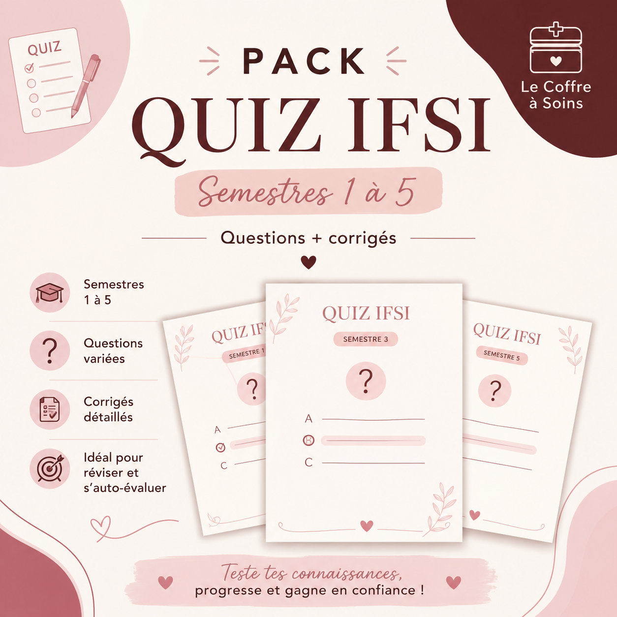 Le Coffre Quiz IFSI – Semestres 1 à 5 + corrigés